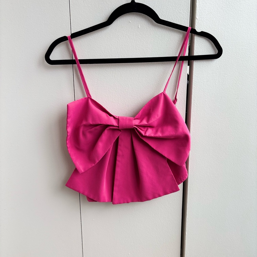 Pink Bow Detail Women's Top